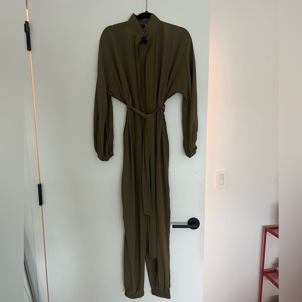ZIMMERMANN MOCK NECK JUMPSUIT, Khaki/Green, Perfect condition
